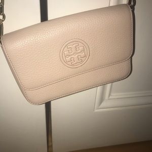Tory Burch Bombe Mini Blush Leather Cross Body Bag